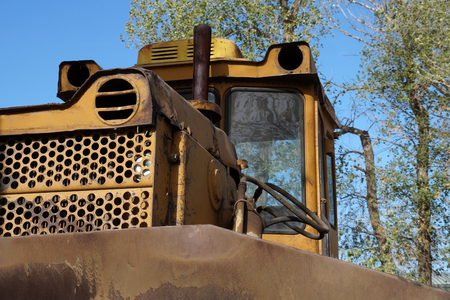 Old big bulldozer for cleaning of large volumes of soil