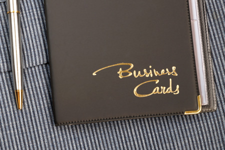 Case for business cards from a leather substituteの写真素材