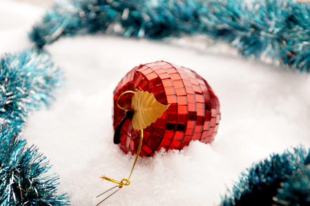 Fir-tree toy in the form of red apple from a glass mosaicの写真素材