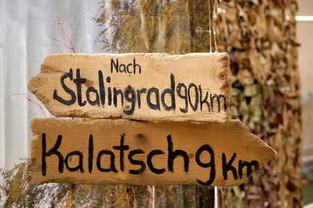 Road signs of the German troops to Stalingrad and on the Kalatch - on - Donの写真素材