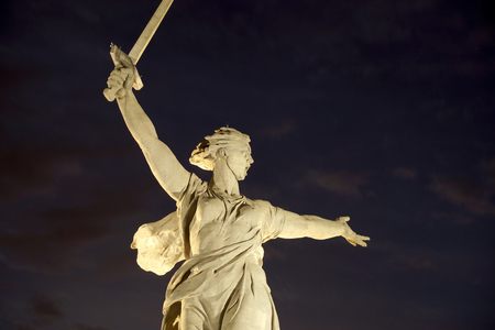 Fragment of the sculpture, greatest in the world, "Motherland" on Mamayev Kurgan in the city of Volgogradのeditorial素材