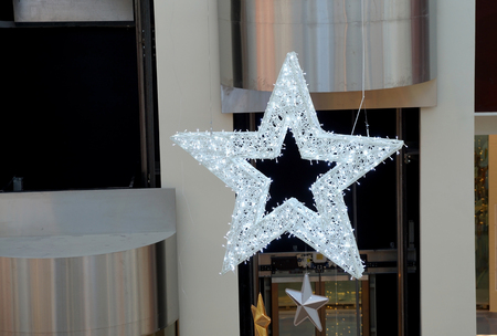 Christmas decoration of shopping center LED garlandsの写真素材