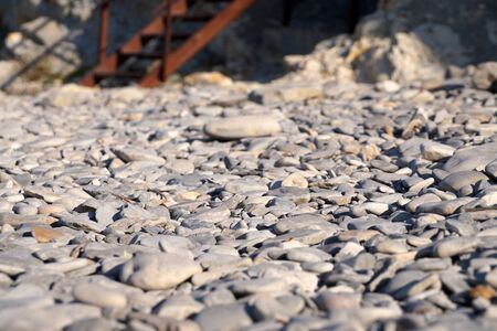 Pebbles on the beach on The black sea coastの写真素材