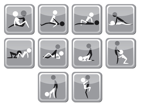 Infographics template - sexual positions, kama sutra grayscaleのイラスト素材