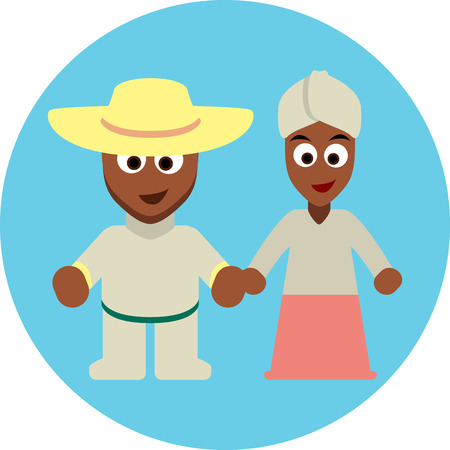 Traditional costumes of Brazilian and South Americansのイラスト素材