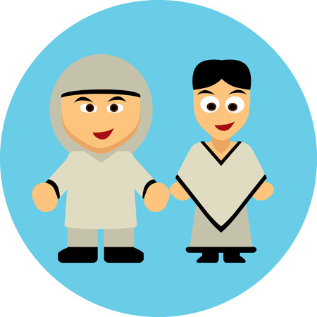 Traditional costumes of Canadians, Eskimoのイラスト素材