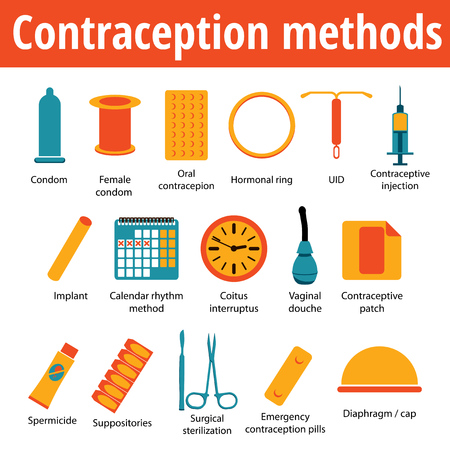 Pregnancy icons set, family and parenthood, contraception - vectorのイラスト素材