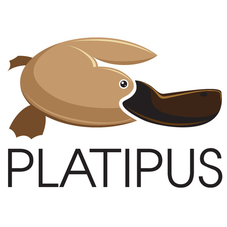 Platipus sign animal vectorのイラスト素材