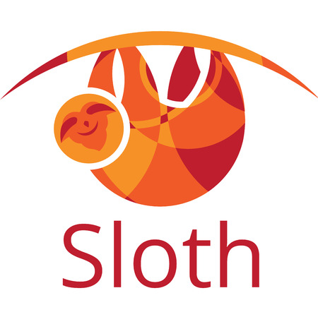 Sloth vector orange signのイラスト素材