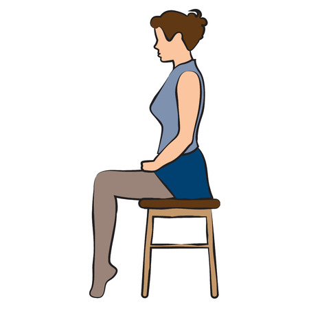 Office excercises pose sittingのイラスト素材