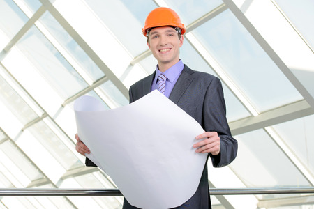 Portrait of an handsome engineer at workの写真素材