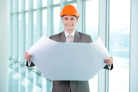 Portrait of an handsome engineer at workの写真素材