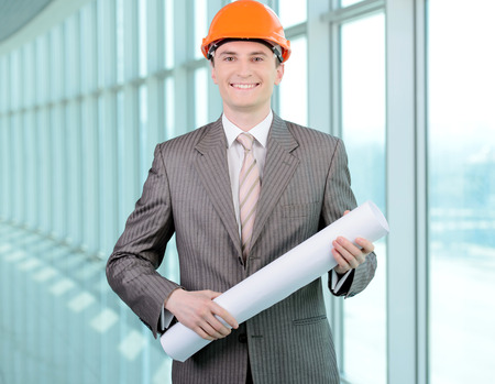 Portrait of an handsome engineer at workの写真素材