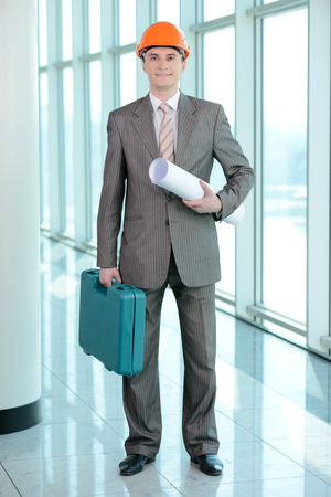 Portrait of an handsome engineer at workの写真素材