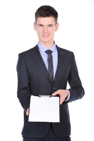 Handsome young business man happy smileの写真素材