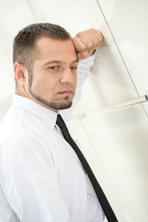 Unemployed young man, stressed for there is no work.の写真素材