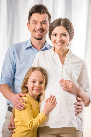 Happy family lifestyle. Young family spend time together.の写真素材