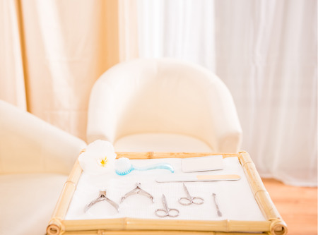 Beautiful manicure room in a modern beauty salon.の写真素材