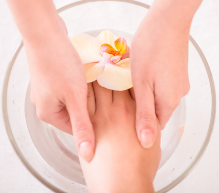 Spa treatment for hands. Luxury manicure concept.の写真素材