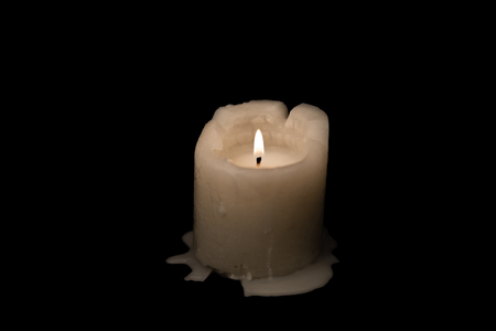 Candle on black background. Horizontal imageの写真素材