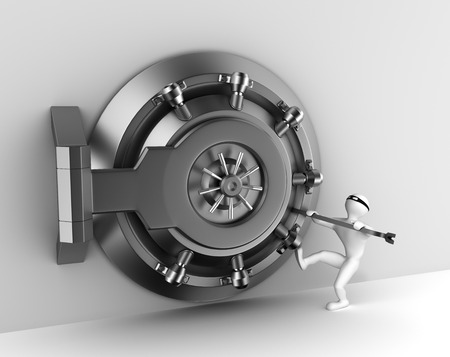 bank vault 3d illustration の写真素材