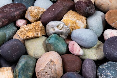 Abstract smooth round pebbles sea texture backgroundの写真素材