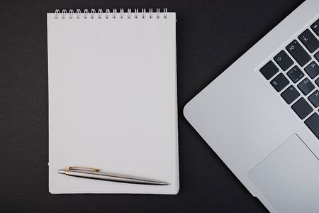Office desk table of Business workplace and business objects