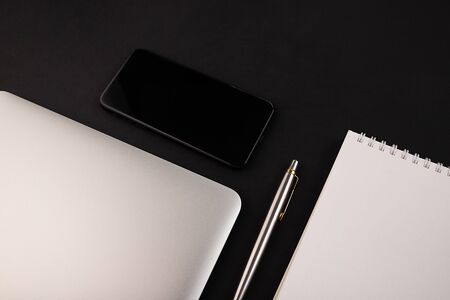 Office desk table of Business workplace and business objects