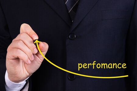 Manager businessman, coach, leadership plan to increase company performance.の写真素材