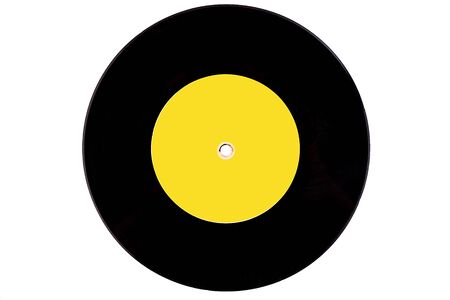 Vinyl record isolated on a white backgroundの写真素材