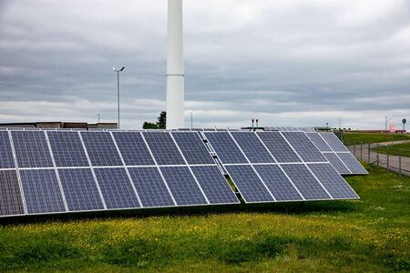 solar panel, solar energy, green economy and ecology.