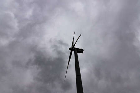 Wind turbines, mills with sky background. Wind energy. Concept.の写真素材
