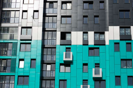 facade of a modern new residential building