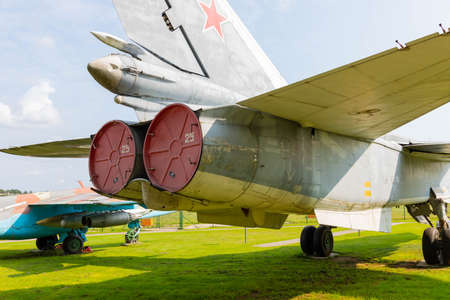 Minsk, Belarus - September 20, 2020: old, decommissioned Soviet military aircraft
