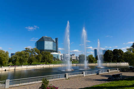 Minsk, Belarus - August 20, 2020: National Library. Architectureのeditorial素材