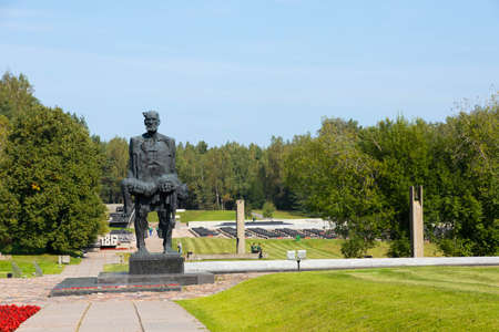 Khatyn, Belarus - September 20, 2020: Sculpture of the memorial complex Unconquered Manのeditorial素材