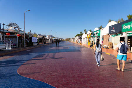 SHARM EL SHEIKH, EGYPT- JANUARY 21, 2019: The gone away road. Naama Bay in Sharm El Sheikh, Egypt