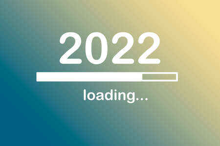 2022, message, start, LOADING. New year concept. Futureの写真素材