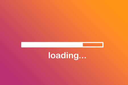 Loading, a progress bar showing loading, drawn against a bright colored background.の写真素材