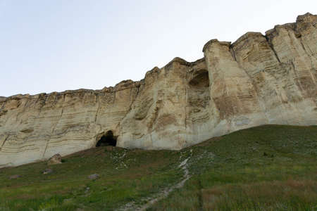 White limestone rock, wild mountain nature, national landmark. High quality photoの写真素材