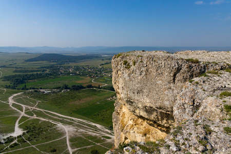 White limestone rock, wild mountain nature, national landmark. High quality photoの写真素材