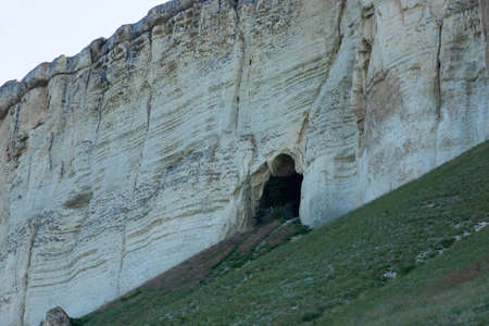 White limestone rock, wild mountain nature, national landmark. High quality photoの写真素材