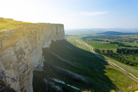 White limestone rock, wild mountain nature, national landmark. High quality photoの写真素材