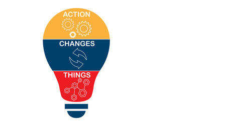 Action Changes Things, ACT, business concept acronym. Copy space. High quality photoのイラスト素材