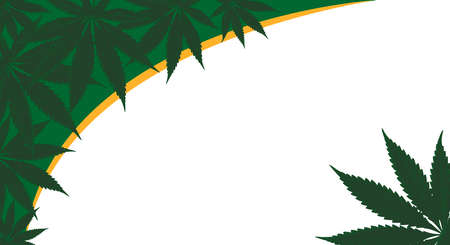 Cannabis therapy, medical background with cannabis, marijuana leaves. Copy space. Vector illustrationのイラスト素材