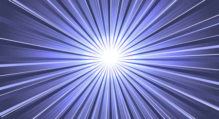 A magical ultraviolet bright sun or a brilliant star with many parallel rays in trendy Very Peri. light effect. copyspace. vector illustrationの写真素材