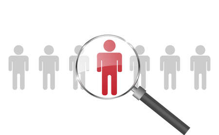 Search for employees and jobs, business, human resources. We are looking for talents. person search icon. Work searches. vector illustrationのイラスト素材