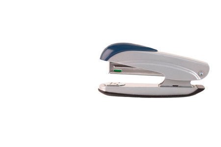 Stapler, gray stationery stapler on a white background.の写真素材
