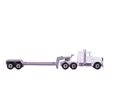 Truck with a semi-trailer on a white isolated background.の写真素材