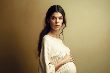 <p>Pregnant woman, portrait of a pregnant woman in a dress.</p>